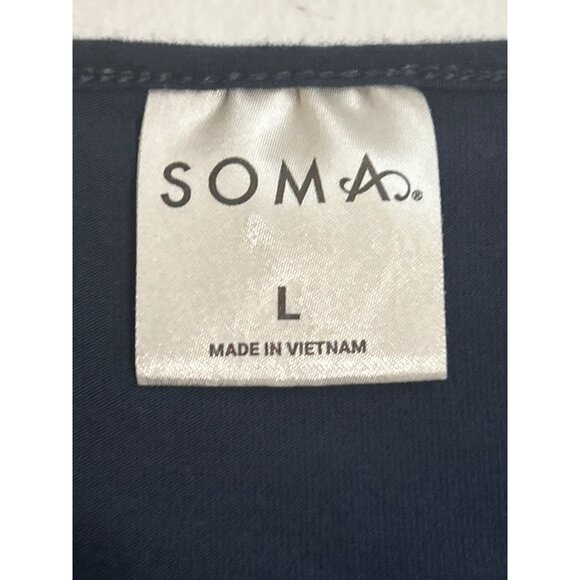 Soma Womens Navy Blue Short Sleeve Casual Everyday Minimalist Top, Size Large - Picture 4 of 7